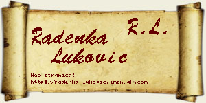 Radenka Luković vizit kartica